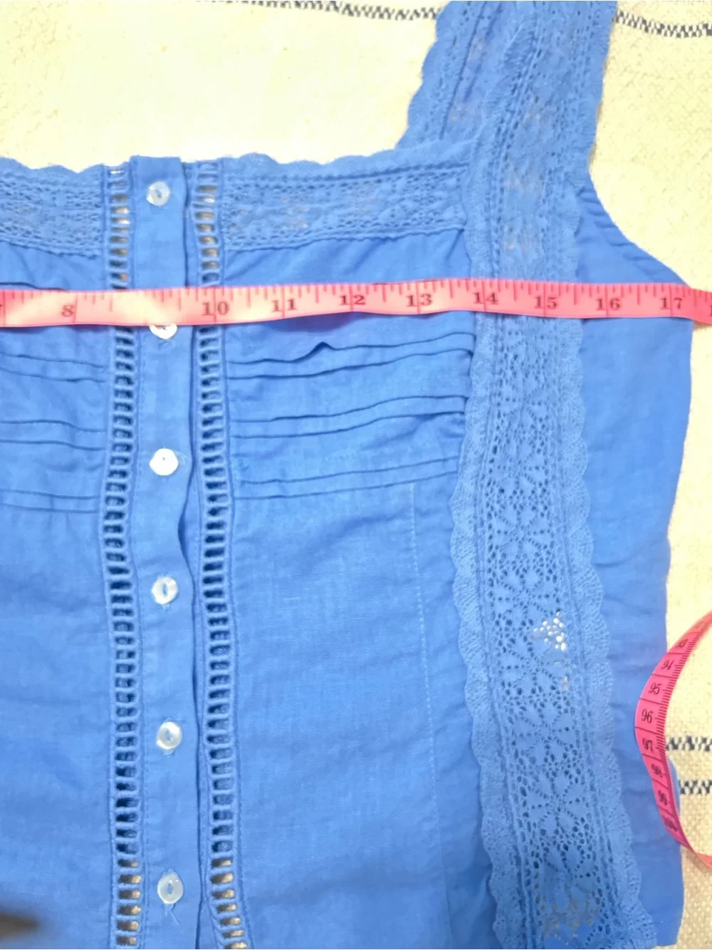 Cornflower Blue Button-Front Women's Tank Top